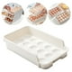 thumbnail image 4 of Contenedor Apilable para Guardar Huevos En El Refrigerador: Gran Capacidad para 15 Huevos Por Bandeja. Organizador de Plástico Blanco con Cierre a Presión, 28 X 17 X 9 Cm., 4 of 7