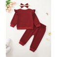 thumbnail image 5 of Baby Girl Clothes 12 Months Girls First Birthday Outfit 1 Year Old Girl Birthday Long Sleeve Sweatshirt Top Pants Set for Baby Girl Gift Red, 5 of 6