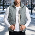 thumbnail image 2 of SEROYE Mens Vest Sherpa Lined Padded Stand Collar Sleeveless Full Zip Embossed Gilet for Fall Winter Layering Outerwear (XL, Green), 2 of 9