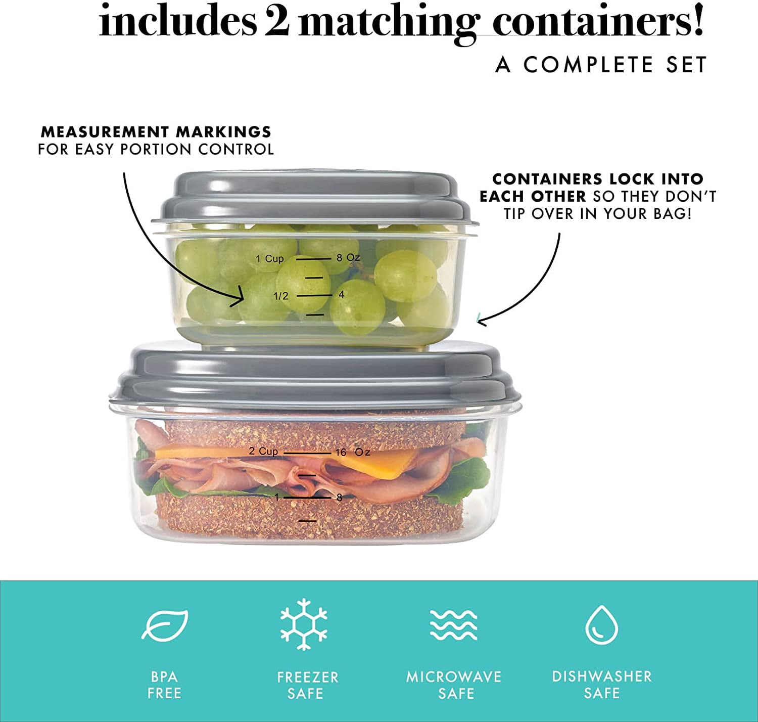Fit + Fresh Cloverdale Adult Insulated Lunch Bag with Containers, Cute Lunch Bag For Women, Lemon