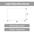 thumbnail image 2 of MMBM Fanfold Thermal Transfer Labels, 4x6 Inch, 2 Stacks, 2000 Labels/Stack, Perforated, Must Have Thermal Ribbon (Not Included), 2 of 5