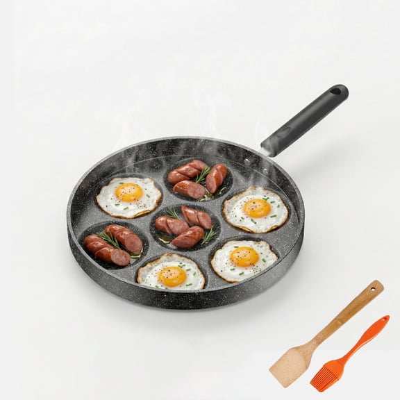 Bohorizon 7-Cup Fried Egg Pan, Non Stick Egg Cooker Pan, Egg Skillet Suitable for Gas Stove & Induction Cookware