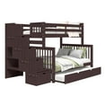 thumbnail image 2 of Bedz King Stairway Bunk Beds Twin over Full with 4 Drawers in the Steps and a Twin Trundle, Dark Cherry, 2 of 9