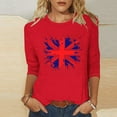 thumbnail image 2 of GERsome Womens 4th of July Tops 3/4 Sleeve American Flag Shirts Crewneck Loose Fit Tshirts USA Patriotic Graphic Summer Tees S-2XL, 2 of 5