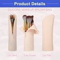thumbnail image 5 of Vocoste Silicone Makeup Brush Bag Stand Up Travel Makeup Brush Holder Cosmetic Bag Khaki, 5 of 6