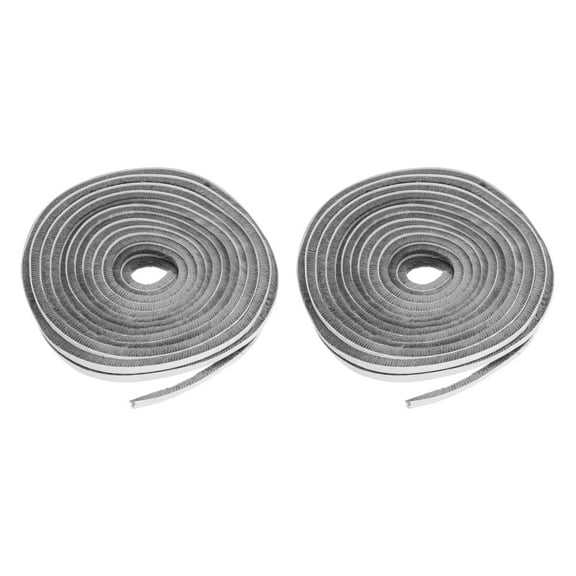 Uxcell 2pcs Weather Stripping Brush 32.81ft 10m x 7mm Polyester Fiber Self-Adhesive Pile Seal Strip 394" for 3-5mm Gap Sliding Windows Doors Windproof Frost Dust Proof, Gray