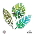 thumbnail image 1 of Tropical Leaves - Vinyl Stickers 4" Total Area- For Car Laptop I-Pad Phone Helmet Hard Hat - Waterproof Decal, 1 of 1