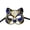 Blue, variant on Cat Mask,Half Mardi Gras Mask,Venice Masks for Halloween,Venetian Checkered Musical Cat Masks