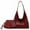 Wine Red, variant on Women 2pcs Shoulder Bag and Handbag Set Fashion Soft Shopping Bag (Wine Red)