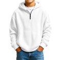 thumbnail image 3 of YOUYEDIAN Boys 1/4 Zip up Hoodie Casual Long Sleeve Waffle Hooded Sweatshirt, 3 of 4