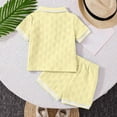 thumbnail image 5 of WUANDIXFA Toddler Baby Boys Clothes Summer Outfits Polo Shirt Shorts Set 2Pcs Boys Clothing Sets 12 Month-5T (Yellow, 12-18 Months), 5 of 7