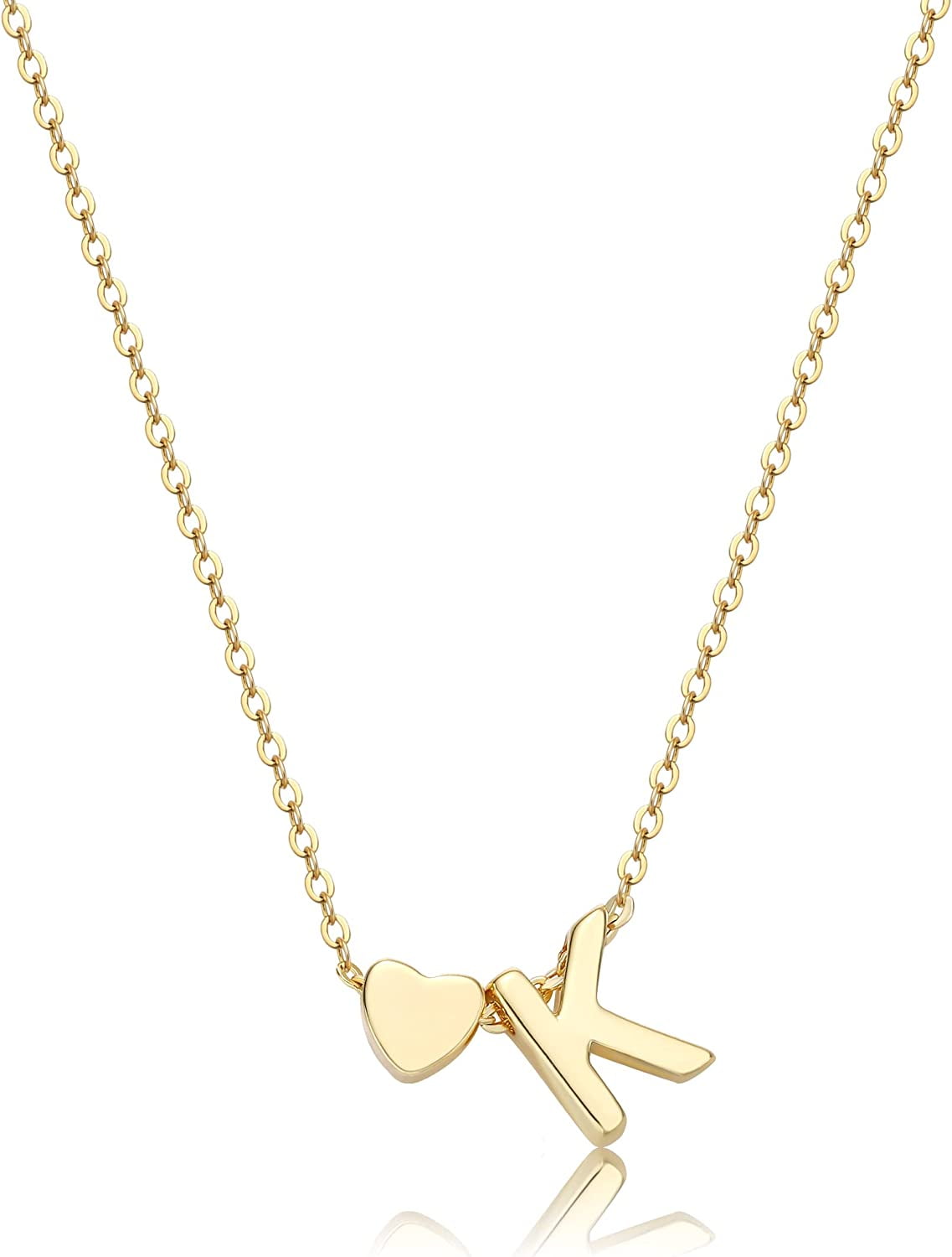 Qwzndzgr Heart Initial Necklaces for Women Girls