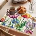 thumbnail image 3 of Placemat Set of 6 Yellow Pink Tulips Placemats for Dining Table Wildflowers Butterfly Washable Table Mats for Kitchen and Party Decor Indoor & Outdoor Use, 3 of 8