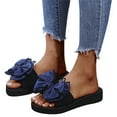 thumbnail image 2 of Gubotare Sandals For Women Cloud Slides for Women and Men Pillow Slippers Comfy Cloud Soft Sandals Cushioned Shower Shoes,Dark Blue 7.5, 2 of 5
