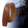 thumbnail image 5 of 3.5cm Wide Men Leather Belt ,Dress Belt Without Automatic Buckle ,Waistband Replacement Casual Strap for Trousers Jeans, 5 of 8