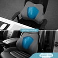 thumbnail image 2 of Skechers Lumbar Support Pillow, Gel Infused Memory Foam Back Support Cushion for Car Seat, Cooling Breathable Lumbar Cushion, Non-Slip Driving Back Support for Car Truck Office Chair, Gray, 2 of 10