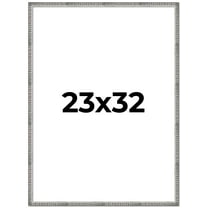 23x32 Frame Silver Grey Distressed Solid Wood Picture Frame | 0.75 Inch Moulding Width | Interior