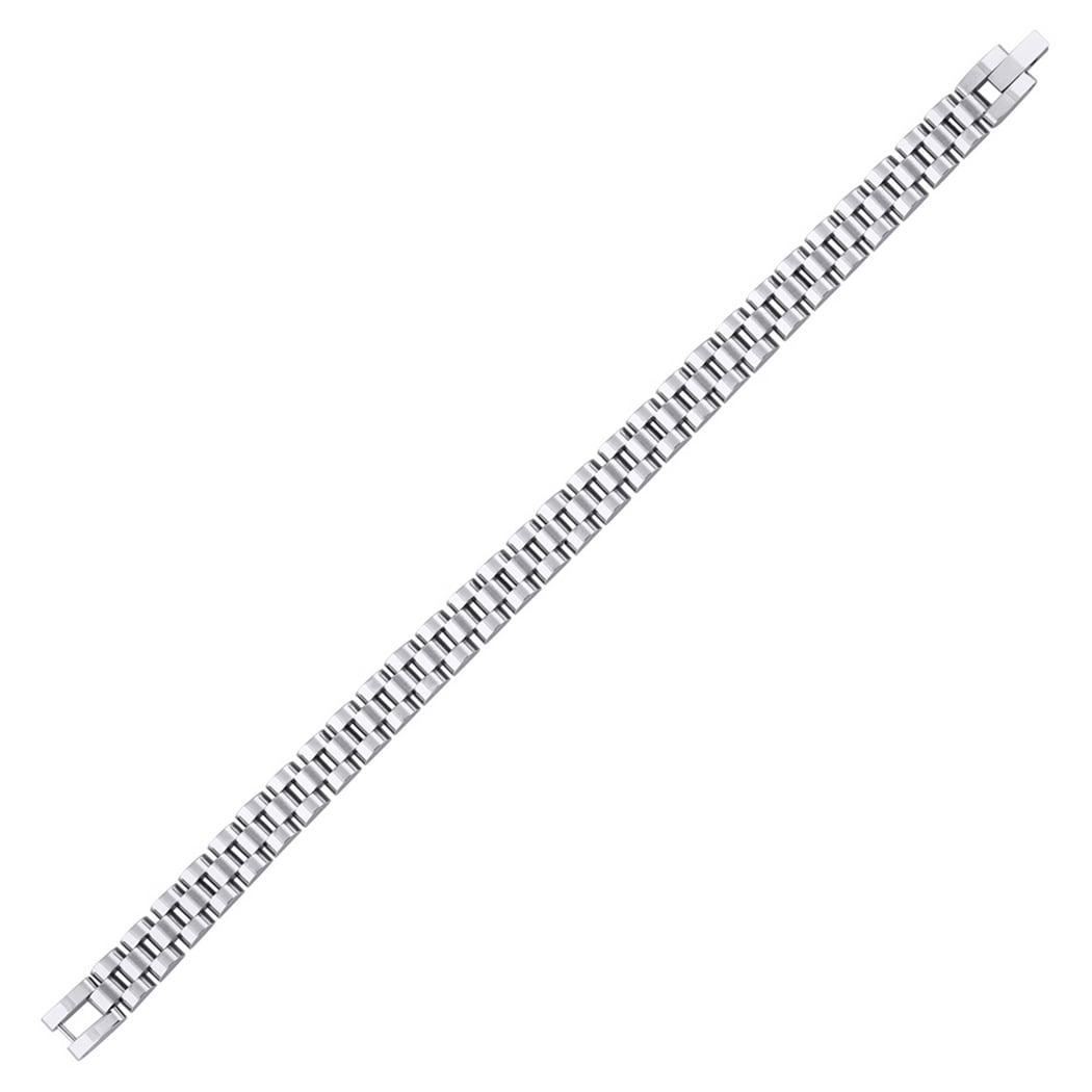 Stainless Steel Mens Presidential Style 8mm Bracelet-8inch Link Bracelet for Men