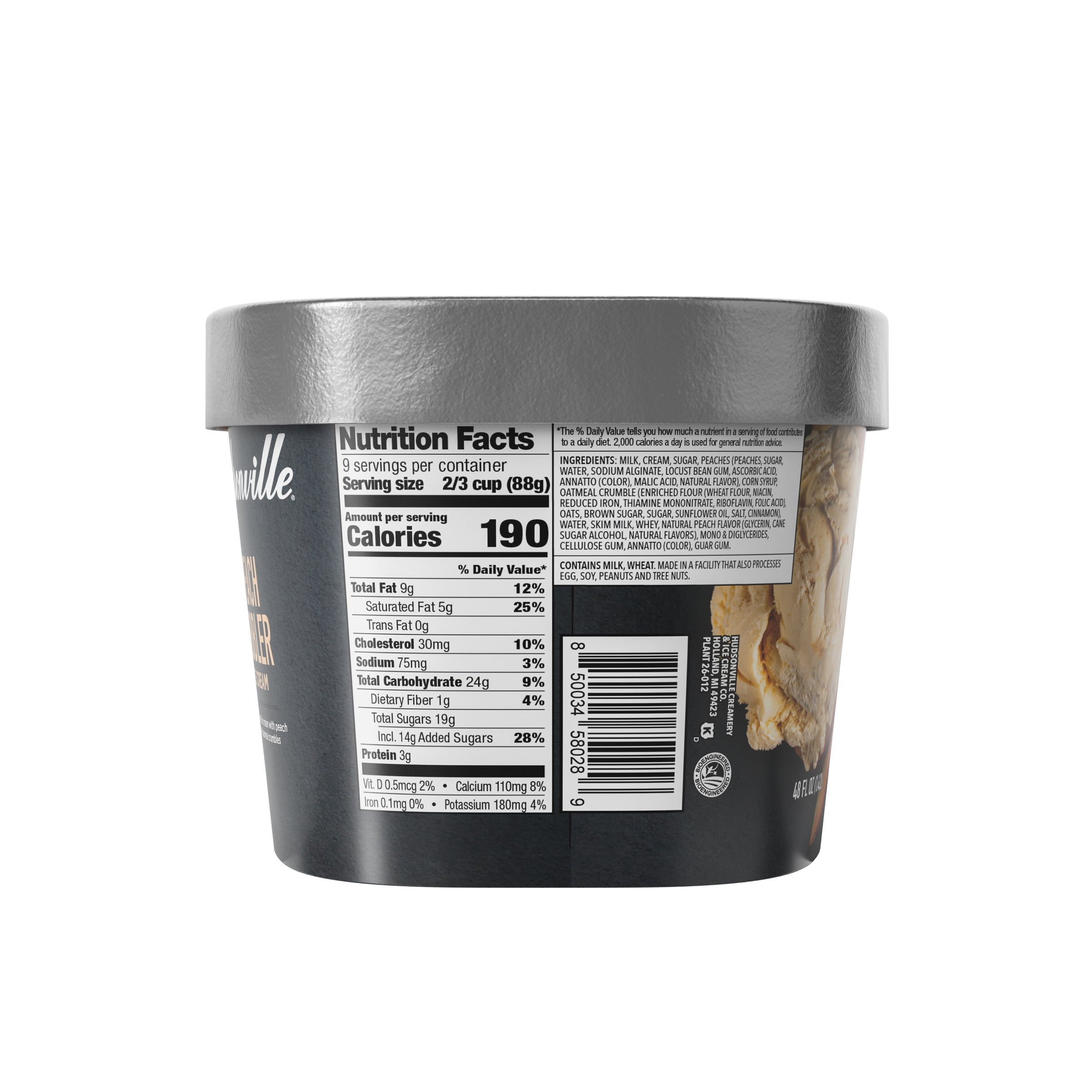 Hudsonville Peach Cobbler Ice Cream, 48 fl oz, 1 Count