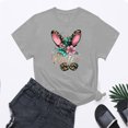 thumbnail image 1 of UPPADA Femmes Joyeuses Easter T-Shirt Bunny Rabbit T-Shirt Graphique Manches Courtes Lettres Amusantes Imprimées Chemises Manches Courtes Col Rond Tuniques Hauts Gris,TTG, 1 of 5