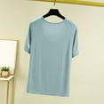thumbnail image 4 of qolati Womens Tops Pleated Front Round Neck Short Sleeve Shirts Lightweight Casual Modal T-Shirts Classic Fit Summer Basic Tees, 4 of 7