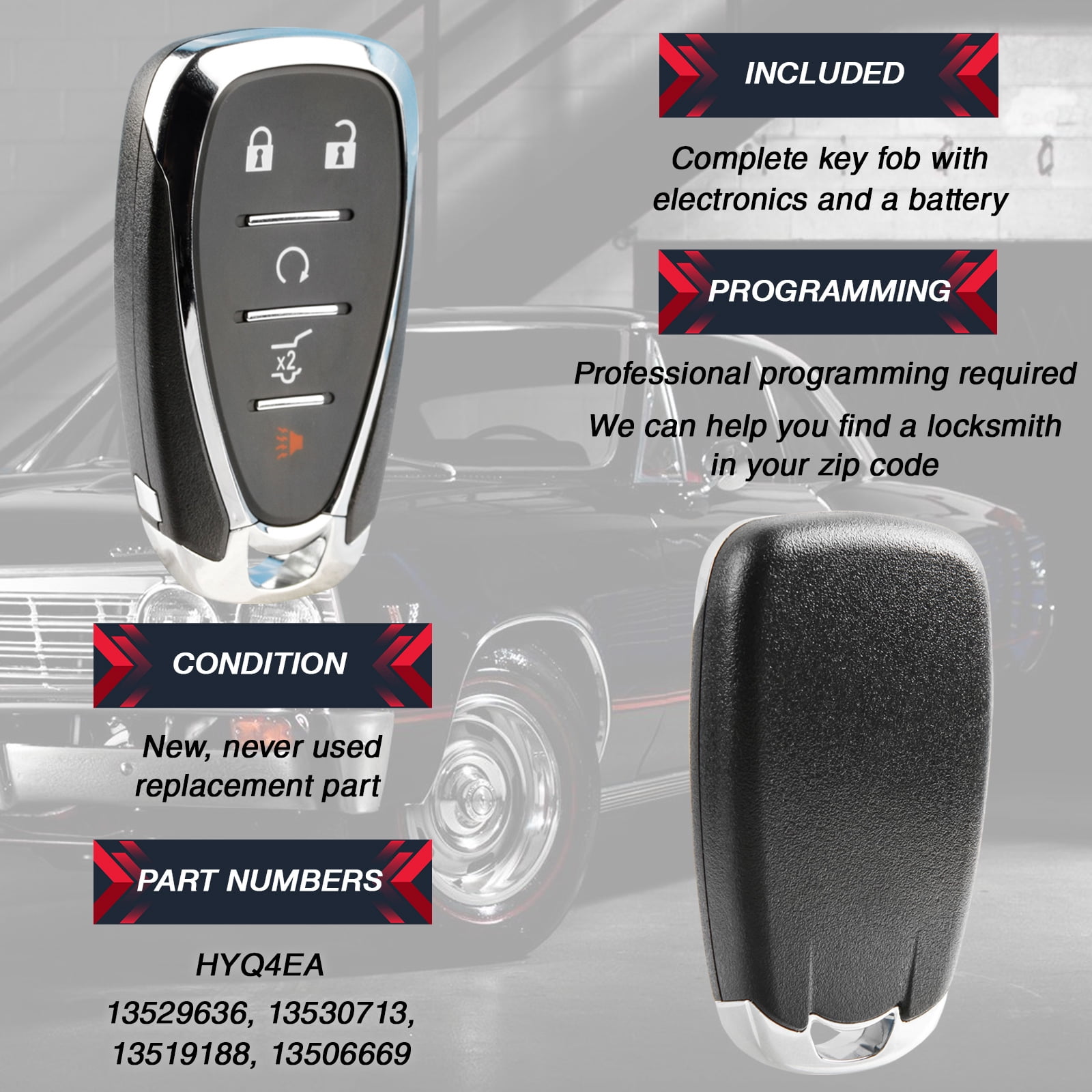 Remote Start Key Fob Control 5btn Suv for Chevrolet (HYQ4EA)