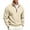 Khaki, variant on EANJE Men's Fleece Quarter Zip Sweatshirt Stand Collar Long Sleeve Pullover Top Solid Color Casual Golf Pullover Sweatshirts White M