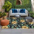 thumbnail image 2 of Yellow Boho Floral Outdoor Rug for Patio/Deck/Porch, Non-Slip Large Area Rug 4 x 6 Ft, Vintage Southwestern Ethnic Tribe Botanical Indoor Outdoor Rugs Washable Area Rugs, Camping Rug Carpet Runner, 2 of 8