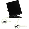 thumbnail image 4 of Tilted Desktop Speaker Stands for Large Bookshelf Speakers & Full-Size 5”-7” Studio Monitors | Supports 20 lbs | Damping Foam Padding （Black a pair）, 4 of 5