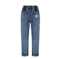 thumbnail image 2 of KIDSCOOL SPACE Girl Jeans,Embroidered Elastic Washed Denim Pants,Blue,10-11 Years, 2 of 7