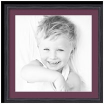 ArtToFrames 24x24" Matted Picture Frame with 20x20" Single Mat Photo Opening Framed in 1.25" Black Stain on Solid Red Oak and 2" Ruby Mat (FWM-4083-24x24)