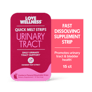 Love Wellness Urinary Tract Quick Melt Strips with 36mg PACs from Cranberry Extract - 15 Count