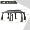 thumbnail image 2 of Meetleisure 20'x10' Canopy Gazebo, Patio Party Tent with Vented Soft Top, Outdoor Garden Gazebo for Backyard,Gray, 2 of 11