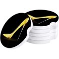 thumbnail image 1 of FMSHPON Gold High Heels Black Set of 4 Car Coaster for Drinks, Absorbent Ceramic Stone Coasters Cup Mat with Cork Base for Home Kitchen Room Coffee Table Bar Decor, 1 of 5