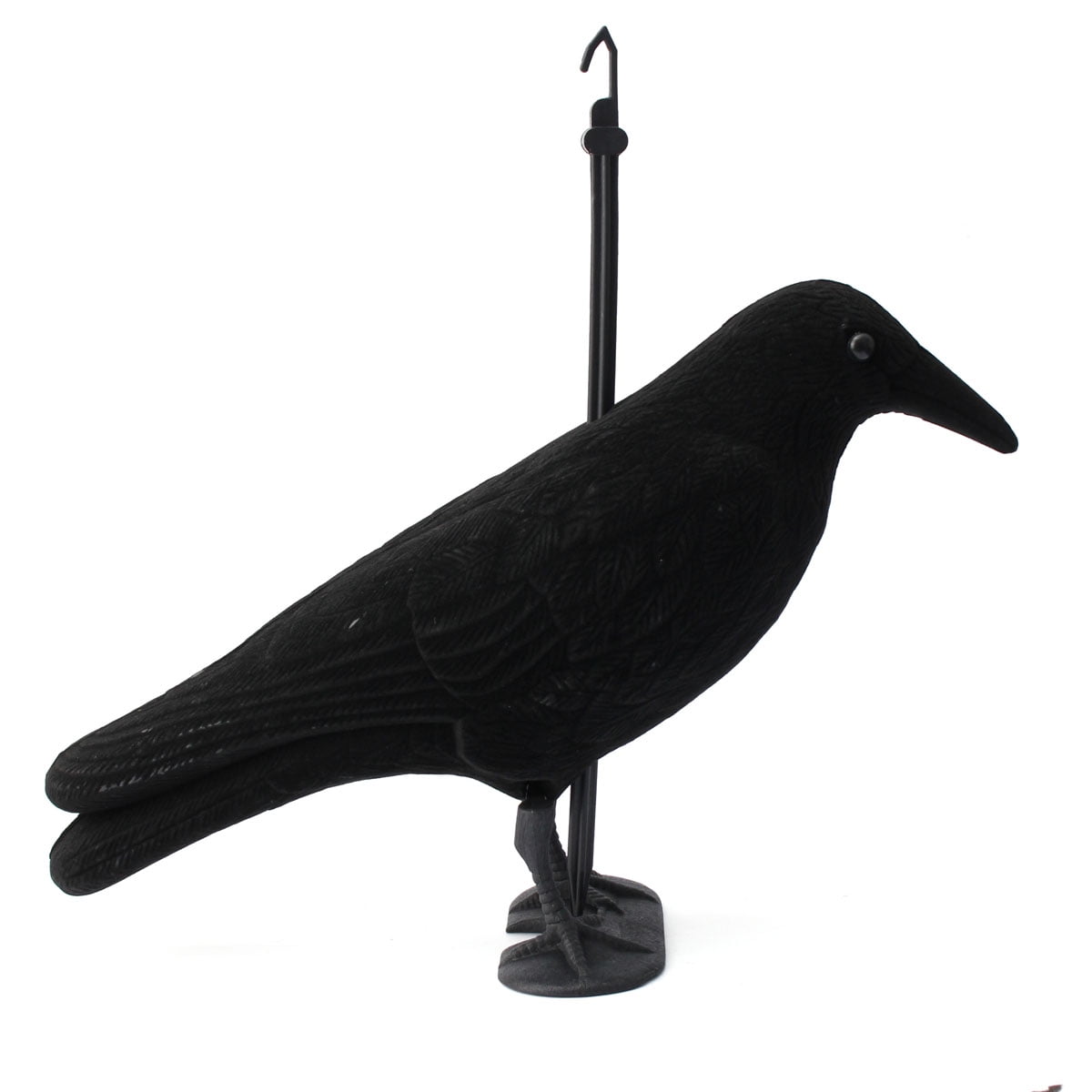 / Garden Flocked Hard Plastic Flambeau Black Crow Decoy Hunting Stand Stake 