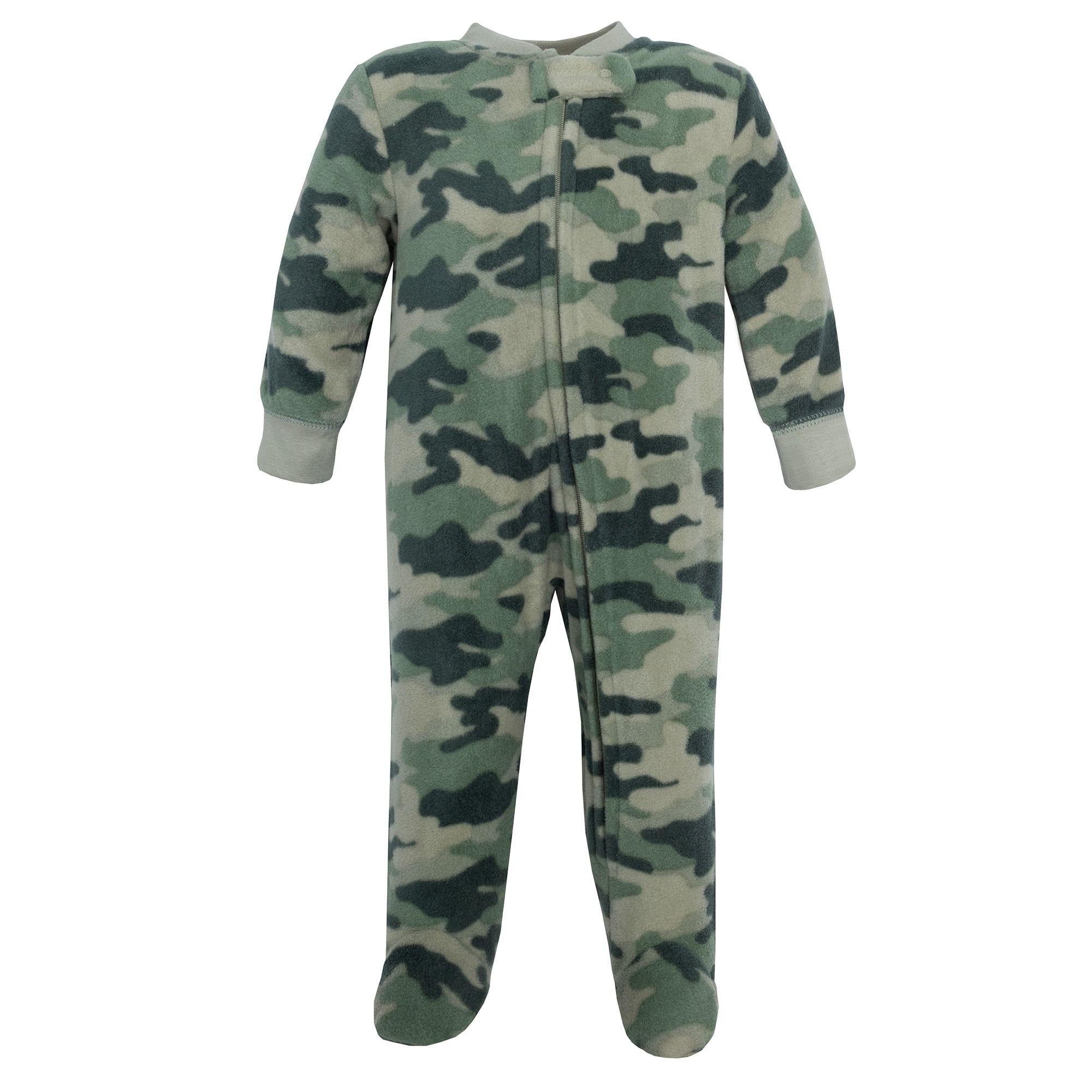 Hudson Baby Infant Boys Fleece Sleep and Play, Brown Bear Camo, 3-6 Months