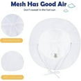 thumbnail image 2 of Wide Brim Hats Cute Baby summer Sun hat UPF 50+ toddler Adjustable bucket hats sun protective with Chin Strap for kids boys and girls white 6-12 Months, 2 of 7