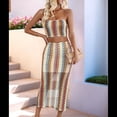 thumbnail image 4 of Conjunto de Dos Piezas de Vestido Tubo con Rayas de Colores para Mujer de Verano Amarillo XL, 4 of 10
