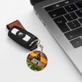 thumbnail image 6 of Naloa Fall Village Scenery Print Round Keychain Keychain Key Ring, Key Tag, Key Chain Bulk for Gift Accessories (Round), 6 of 7