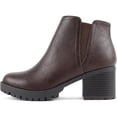 thumbnail image 2 of Soda Women’s Thumb Lug Sole Chelsea Ankle Boots (Brown, 8), 2 of 5