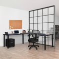 thumbnail image 2 of Regency Kee 60 x 66 in. Corner L Shaped Desk with Pedestal Drawer- Grey Top, Black Legs, 2 of 3