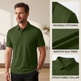 thumbnail image 5 of CCRFTGI Polo Shirts for Men Moisture Wicking Performance Quick Dry Short Sleeve Golf Polos for Men Casual Golf Tennis Summer Tops Plain Pique Shirts Army Green XL, 5 of 9