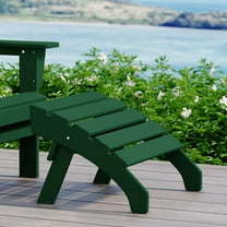 WestinTrends Dylan Outdoor Patio HDPE Adirondack Ottoman Footrest, Dark Green