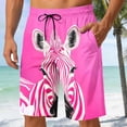 thumbnail image 2 of TEAJOPSUU Men's Printed Shorts Loose Fit Animal Printed Shorts with Elastic Drawstring Waist and Side Pockets E-Hot Pink, 2 of 6