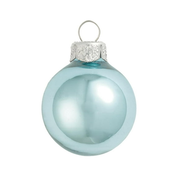 6ct Shiny Baby Blue Glass Ball Christmas Ornaments 4" (100mm)