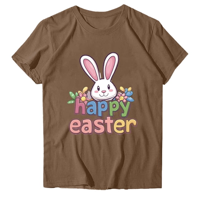 Camisetas de Manga Larga de las Mujeres Pascua Impreso Suelto Cuello Redondo Camiseta de Manga Corta, Camisetas de Manga Larga para las Mujeres de Uso Diario Casual