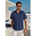 thumbnail image 6 of COOFANDY Mens Shirt Vacation Casual Button Down Beach Linen, 6 of 10