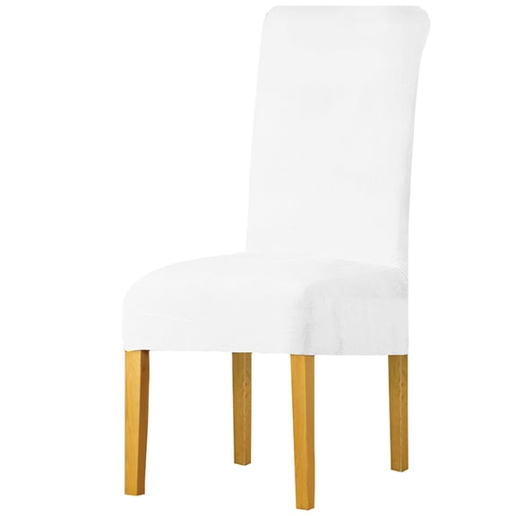 Firefly Hope 2 Set Velvet Stretch-Fit Parsons Chair Covers, Plush Soft & Snug-Fit Slipcovers, Removable & Machine Washable, Wrinkle-Resistant Protectors for Dining Room/Kitchen, White