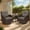 Brown Full-Weave Rattan(Gray), variant on 3 Piece Patio Furniture Set, 2 Outdoor Swivel Rocking Chairs with Side Table, Thick Cushions Wicker Glider Chairs, All-Weather Gray Rattan Bistro Set for Porch, Deck, Pool (Blue)
