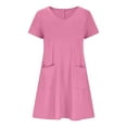 thumbnail image 6 of Efsteb Summer Dress for Girls Casual Short Sleeve Sundress Soft Cute Loose Comfy Dresses (Pink,5 Years), 6 of 8